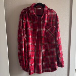 LA MIEL Red and White Plaid Shirt